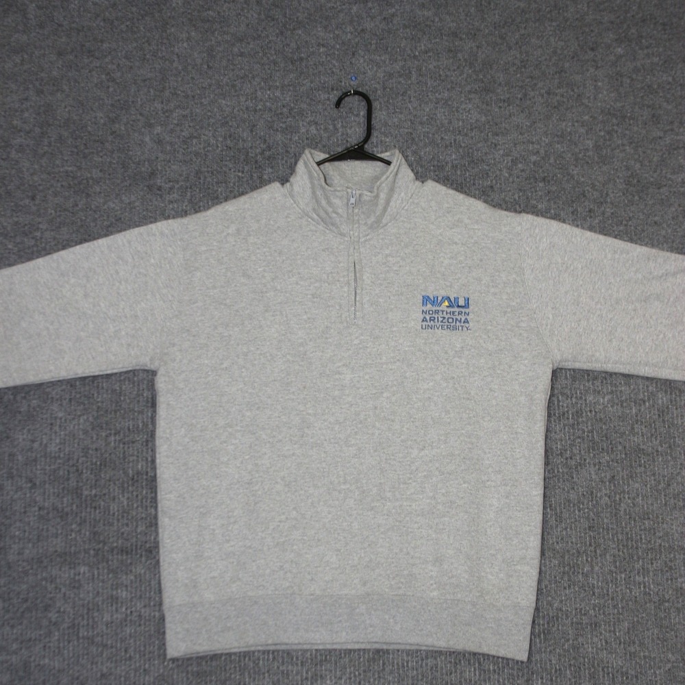 Champion Quarter Zip Sweatshirt Mens Large Gray‎ NAU Northern Arizona University